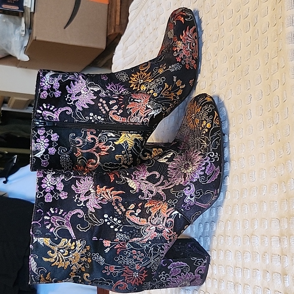 Brash floral ankle boots